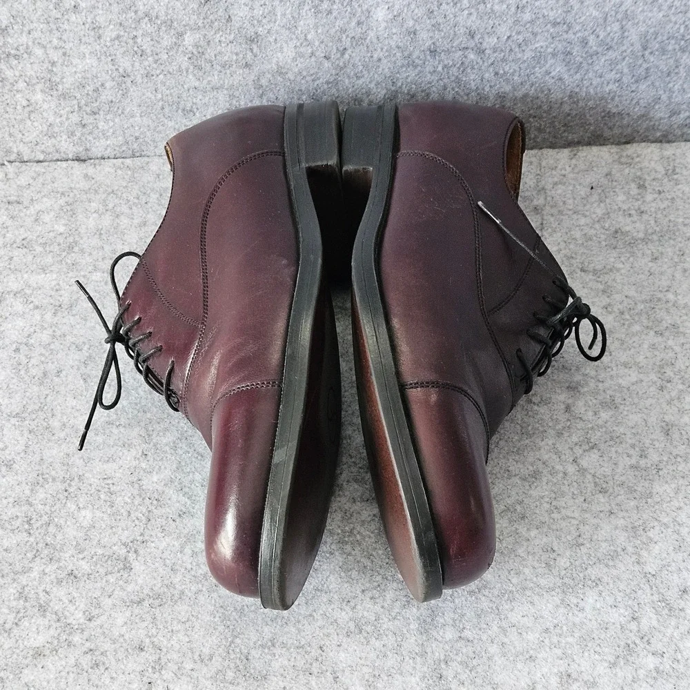 Florsheim Comfortech Mens Burgundy Leather Cap Toe Oxford Dress Shoes